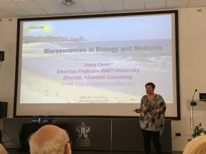 Professor Irena Cosic presenting Bioresonances in Biology and Medicine