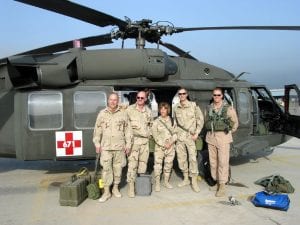 Dr. Kortepeter with colleagues deployed on a biological weapon response team during Operation Iraqi Freedom, photo credit: Robert Kushner