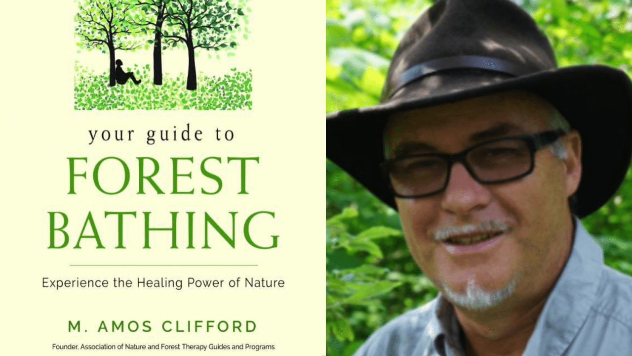 Amos Clifford and his book, Your Guide to Forest Bathing. Credit: Amos Clifford