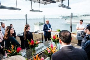 Lou Cooperhouse welcomes guests and introduces Gerard Viverito, Corporate Chef