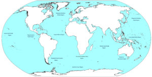 Ocean Realm Map Endangered and Recently Extinct Vertebrates of the World